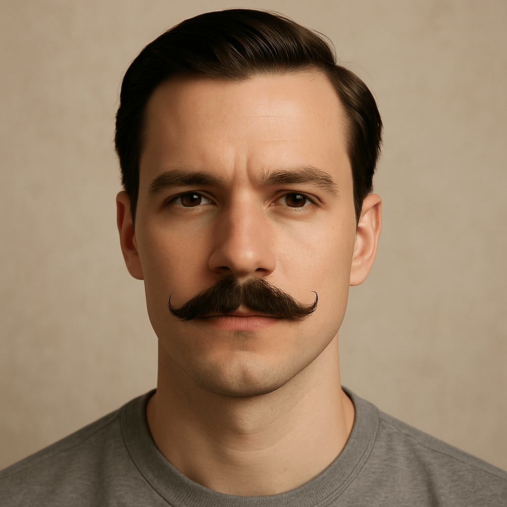 Petit Handlebar Mustache – feiner gezwirbelter Schnauzbart für den Alltag - MADEMEN