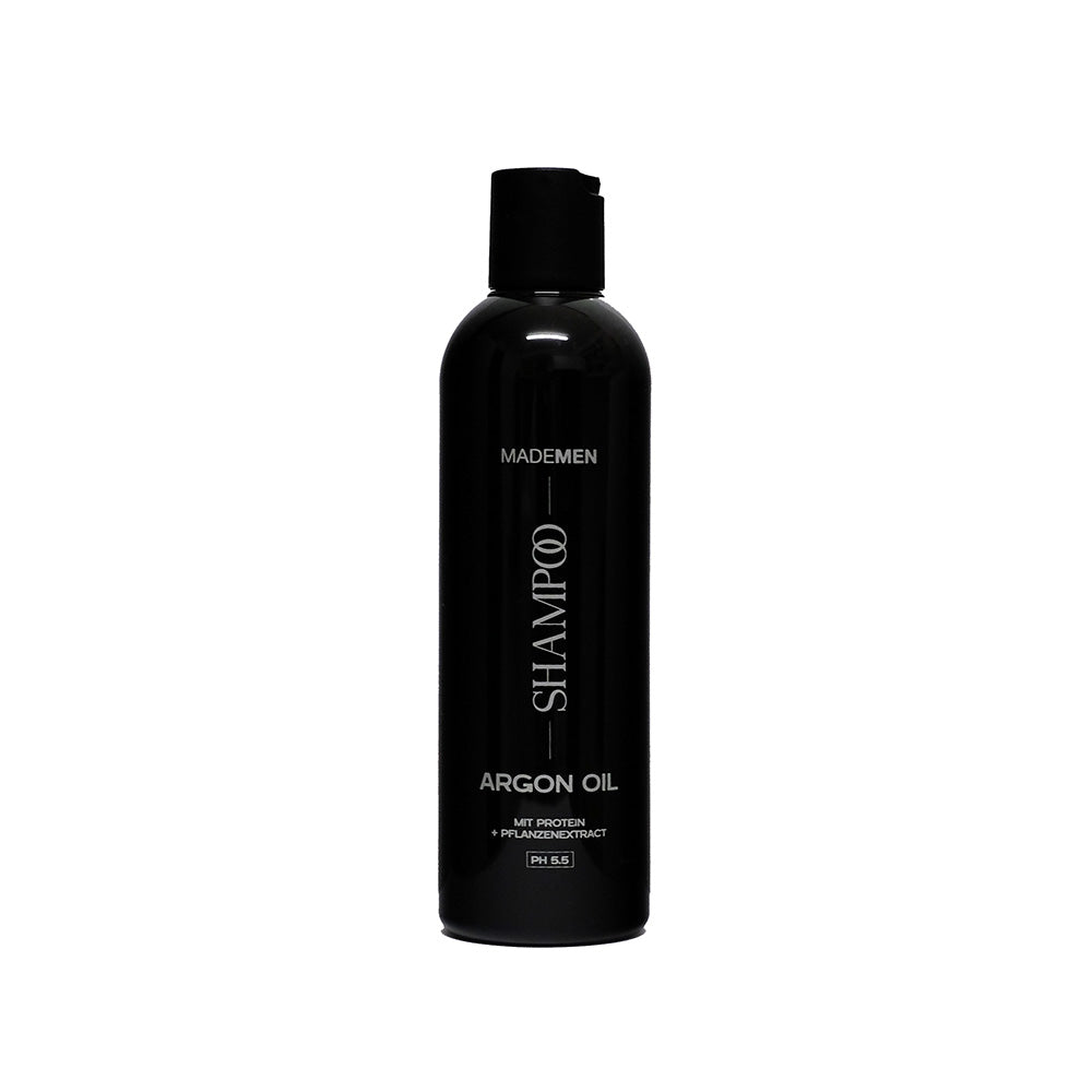 Argan Oil Shampoo von MADEMEN Front  Ansicht , Biologisches Argan Oel iidela für die tägliche Haarpflege