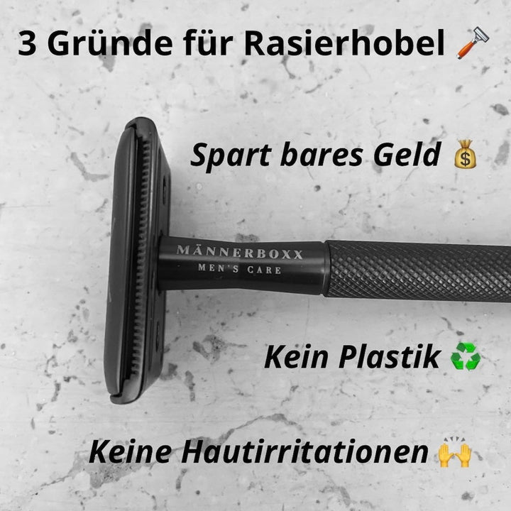 Premium Rasierhobel 'Black' - MADEMEN